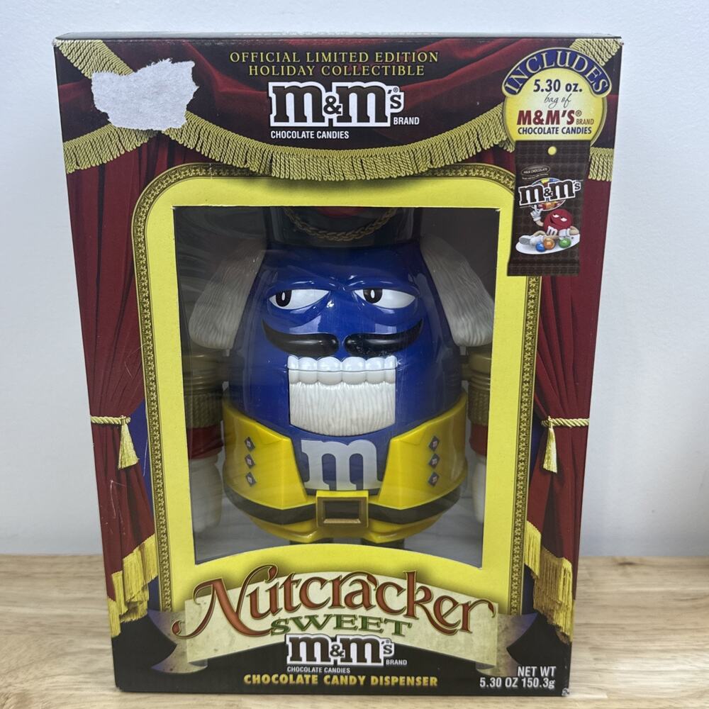 NIB M&Ms MARS BLUE M&M Nutcracker Limited Edition Christmas Candy Dispenser